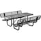 Global Industrial Rectangle Picnic Table w/ Backrests, Black, Expanded Metal, 6 ft L 277630BK - alternate 1